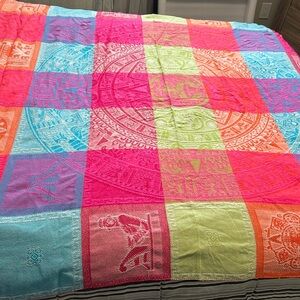 Colourful and vibrant Mexican tablecloth